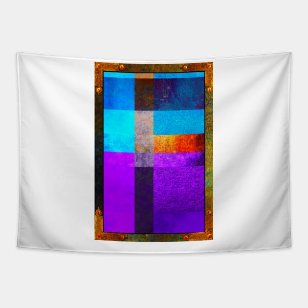 Purple Shapes Abstract Textures Tapestry by crunchysqueak