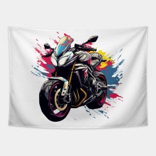 Motorcycle Racing Illustration Tapestry