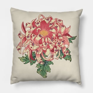 The Chrysanthemum of Pugs Pillow