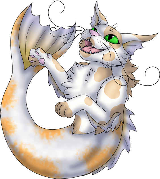 Purrmaid: Cream Bicolor Kids T-Shirt by spyroid101