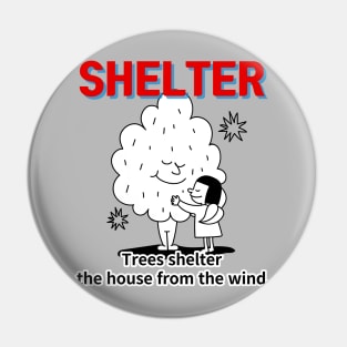 shelter ,Trees shelter  the house from the wind. Pin