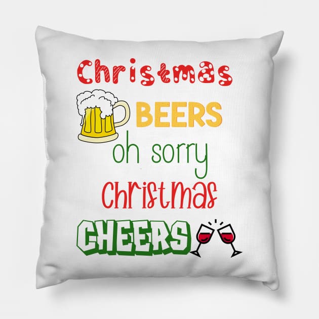 Christmas Beers, Christmas Cheers Pillow by KZK101
