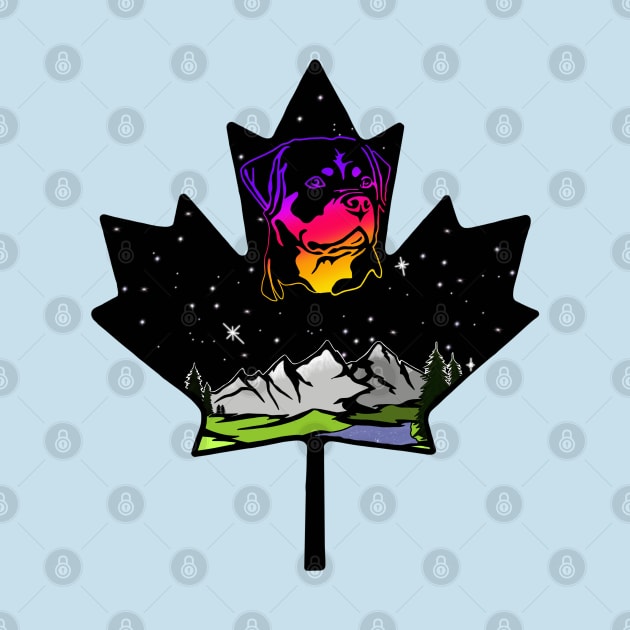 Canadian Maple Leaf Rottweiler Purple/Pink/Yellow by Inugoya