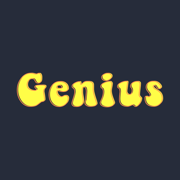 Genius 70s Yellow Retro Fun Humor by VLE Design