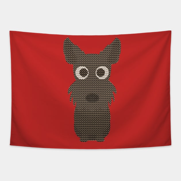 Scottish Terrier Ugly Christmas Sweater Knit Pattern Tapestry by DoggyStyles