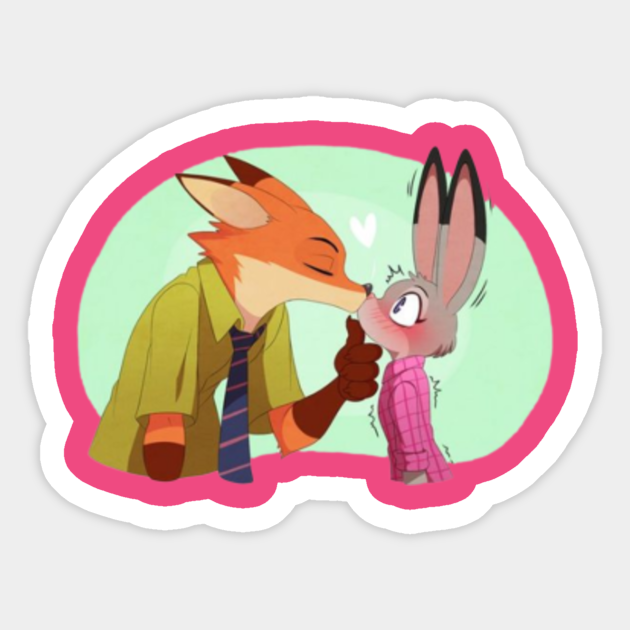 nick and judy 3 zootopia sticker teepublic