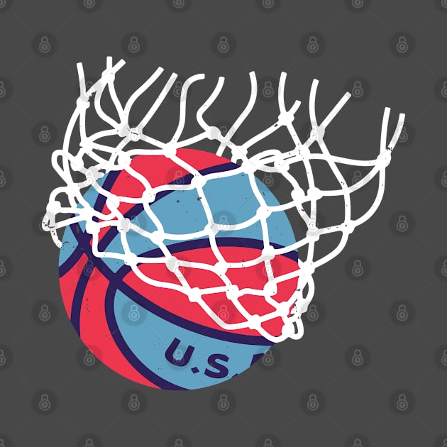 U.S.A. Ball Through Net by SharksOnShore