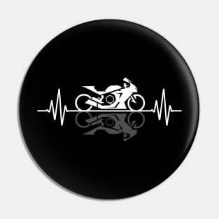 Sport Motorcycle Heartbeat Pin