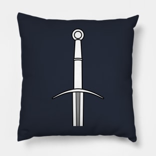 Hand and a Half Sword Garnish / Bastard Sword (White) Pillow