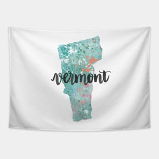 vermont - calligraphy and abstract state outline Tapestry