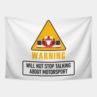 Warning! Will not stop talking about motorsport Tapestry