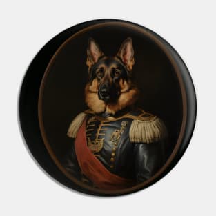 Victorian Noble German Sheperd - Oil Painting Style Pin