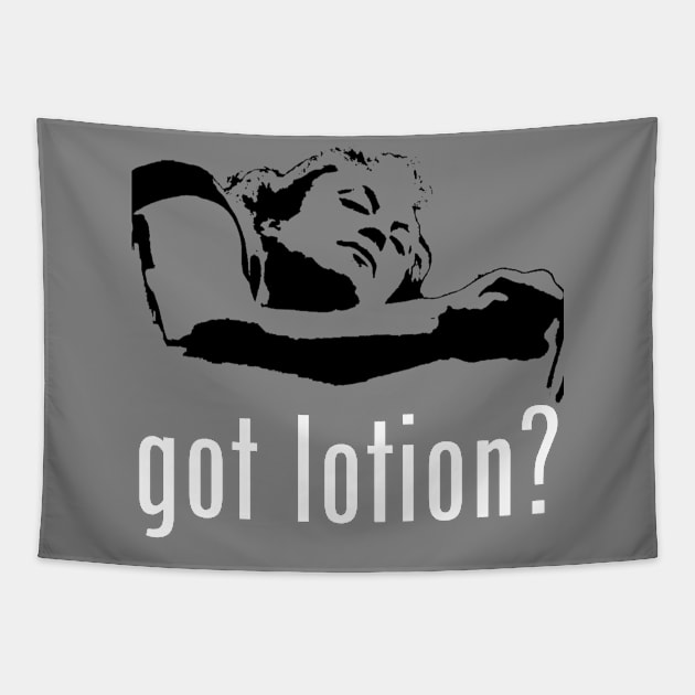 Got Lotion? Buffalo Bill (White & Black) Tapestry by Zombie Squad Clothing