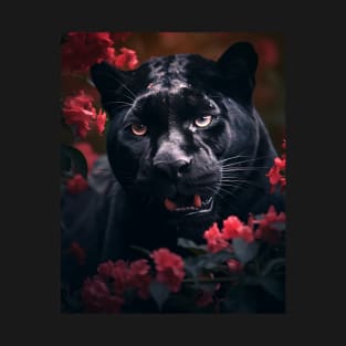 Floral Black Panther 3 T-Shirt