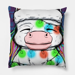 unicorn christmas lights and fun Pillow