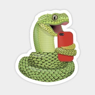 Selfie snake with an iphone Magnet