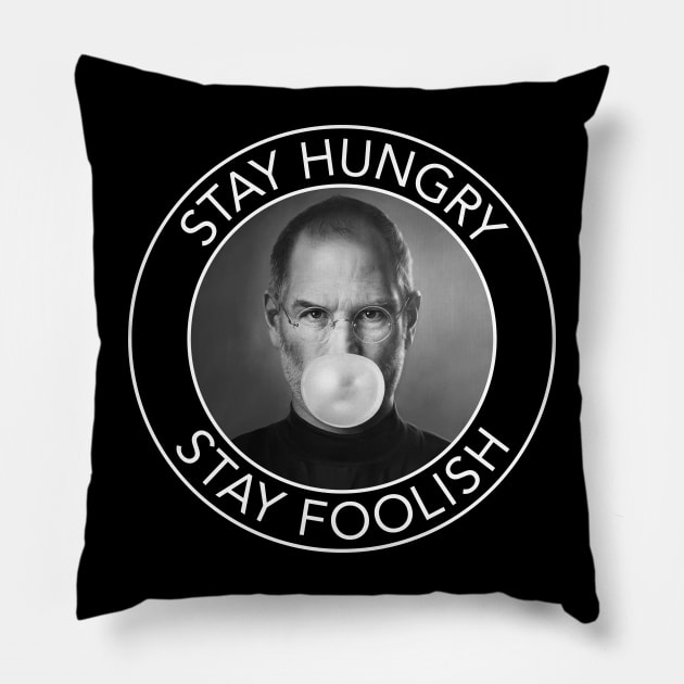 Steve Jobs - Stay Hungry Stay Foolish - Circles Pillow by Barn Shirt USA