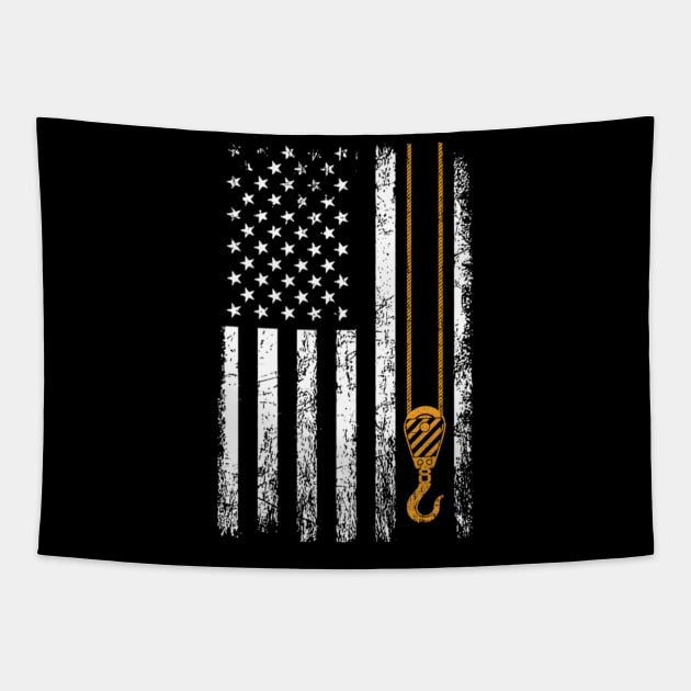 Crane Operator American Flag Crane Operator Tapestry by klei-nhanss