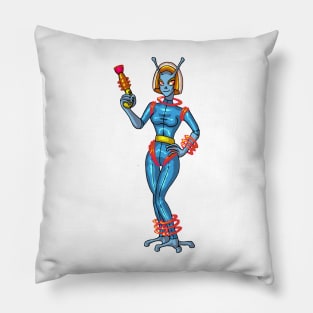 Alien Woman with Ray Gun MONSTER GIRLS Series I Pillow