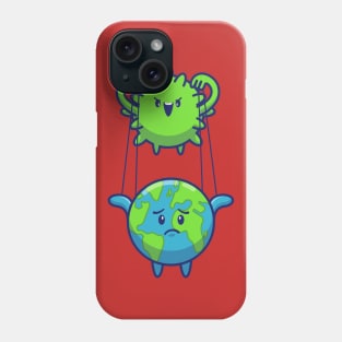 Corona Virus Controlling World Cartoon Phone Case