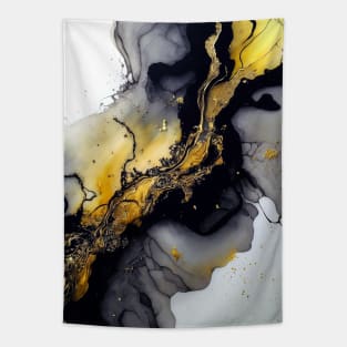 Lutescent Fusion - Abstract Alcohol Ink Resin Art Tapestry