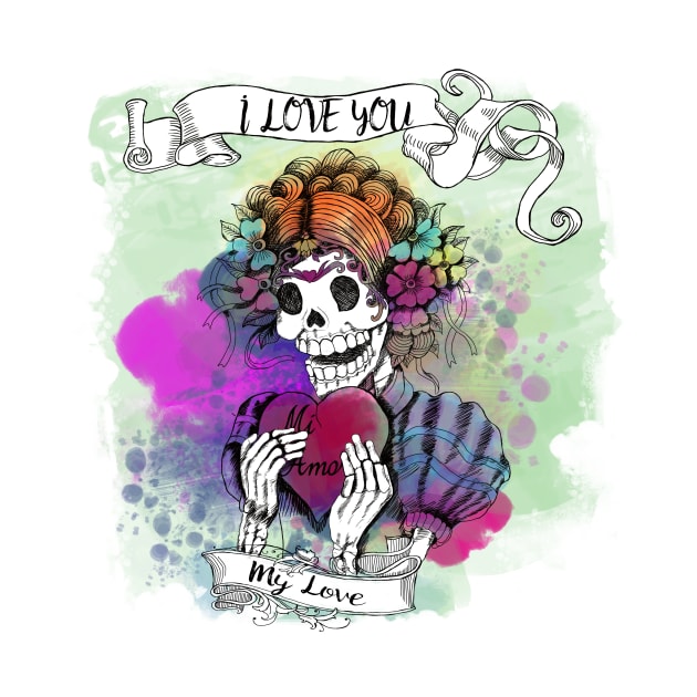 Sugar Skull Love by cynthiacabello