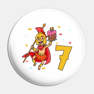 I am 7 with Spartan - kids birthday 7 years old Pin