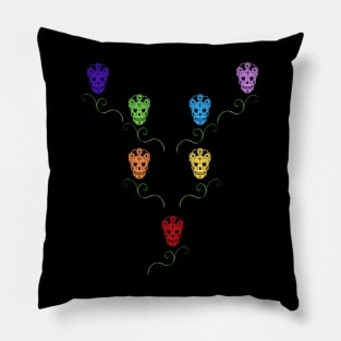 Seven Skulls Scene Every Halloween Pillow