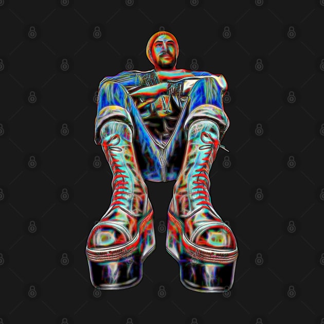 Marvin Gaye Platform Boot Neon Glow Style by Mr.FansArt