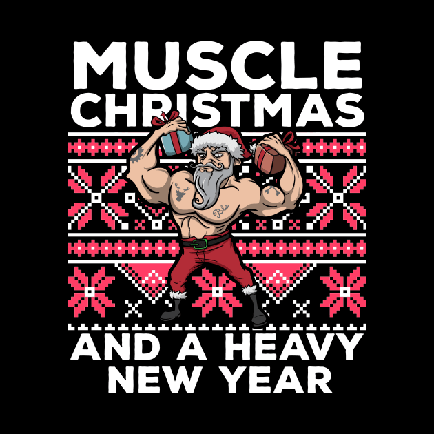 Ugly Christmas Workout Lifting Santa Claus Gym Fitness Gift by TellingTales