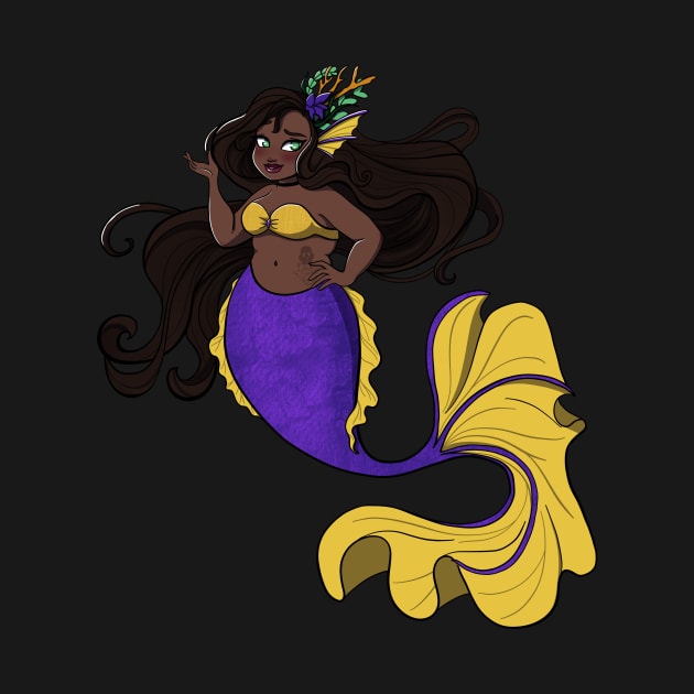 Purple And Yellow Mermaid by JBeasleyDesigns