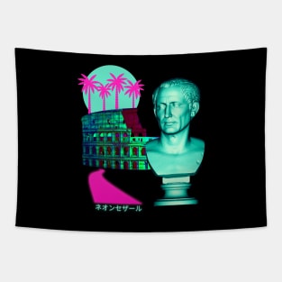 Caesar Vaporwave Roman Statue Tapestry