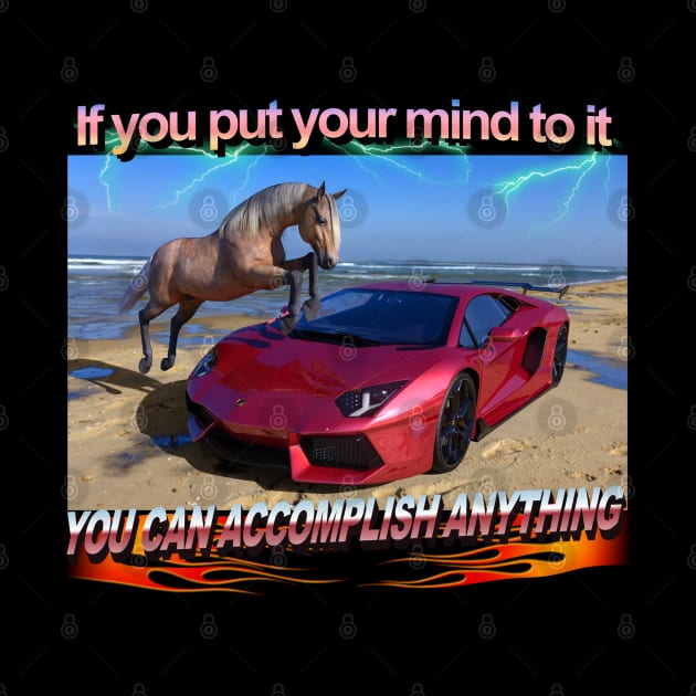 Epic Horse And Ferrari "If You Put Your Mind To It You Can Accomplish Anything"  Lightning Flames Amazing by blueversion