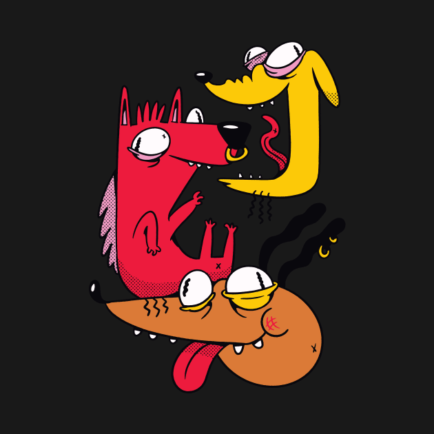 Three Crazy Dogs by Imaginariux