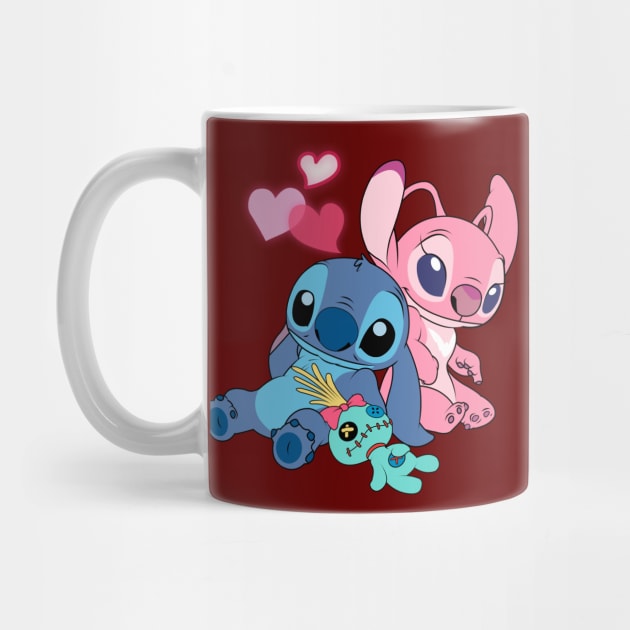 Cute Stitch & Angel from TeePublic