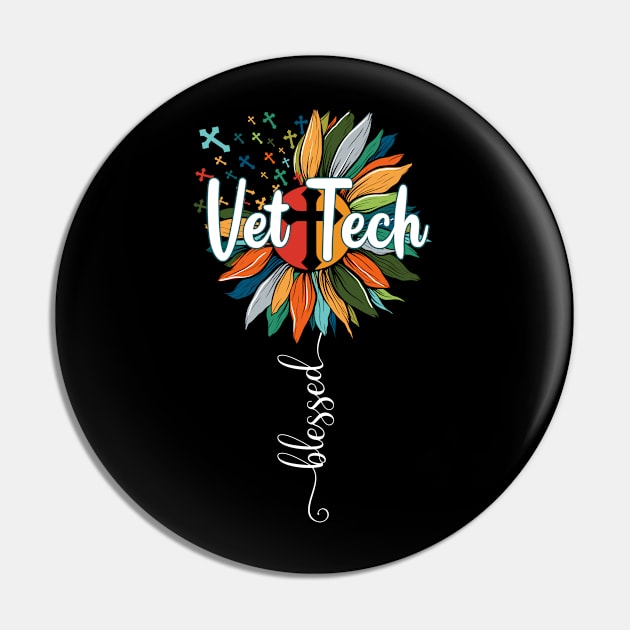 Blessed Vet Tech Pin by Brande