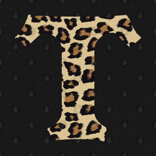 Letter T Leopard Cheetah Monogram Initial by squeakyricardo