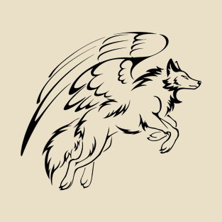 Winged Flying Wolf T-Shirt