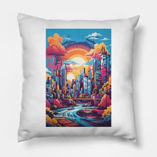 Landscape Surrounded By City Pillow