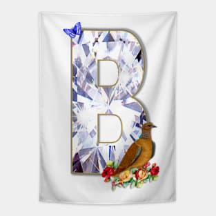 Name Initial Letter B and Spotted Neck Dove Tapestry