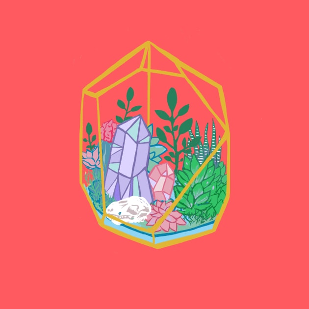 Pastel Goth Terrarium Crystals & Succulents by LunaElizabeth