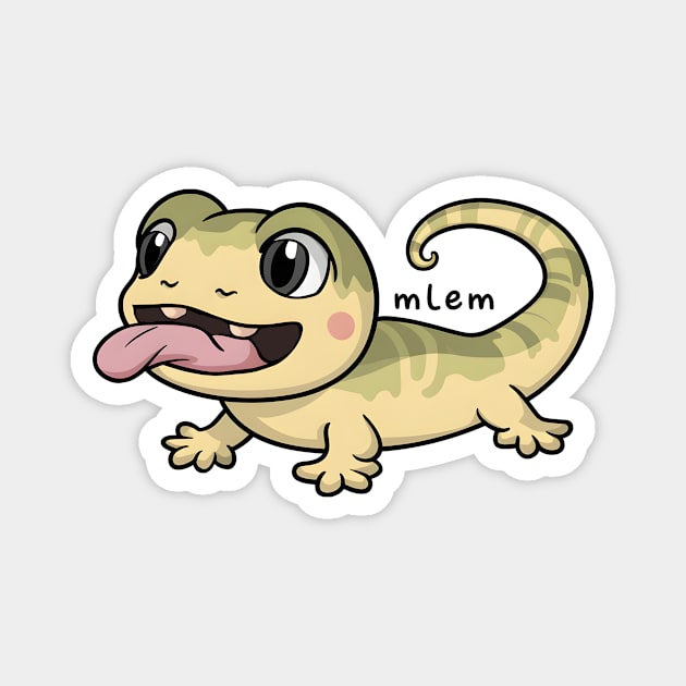 Cute Geko Mlem Magnet by DelusionTees