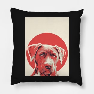 Pitbull Dog Illustration Pillow