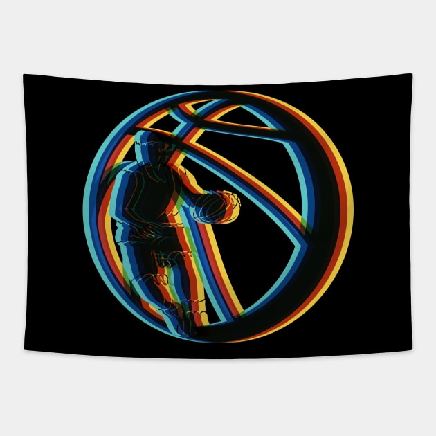 Surrealistic Magic Shadow Basketball Player Tapestry by HappyGiftArt