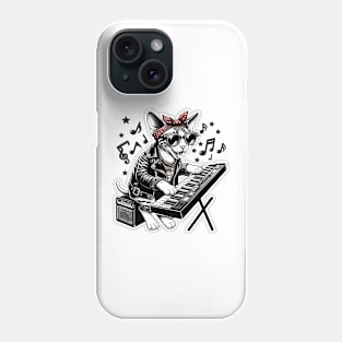 Devon Rex Cat Playing Keyboard Phone Case