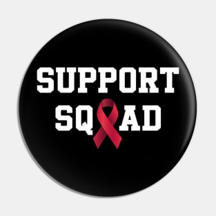 Support Squad Throat Oral Head & Neck Cancer Awareness Pin