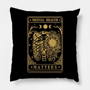 Mental health matters Shirt, Skeleton Tarot Card Shirt, Tarot flower skull shirt, Flower Skull Shirt, Tarot Card Lover Shirt, Skeleton Pillow