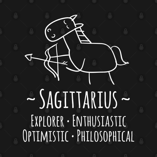 Sagittarius Zodiac Sign by HappyCatPrints