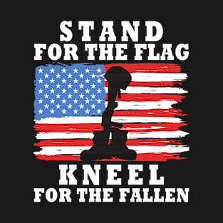 US Flag Graphic Kneel for the Fallen T-Shirt