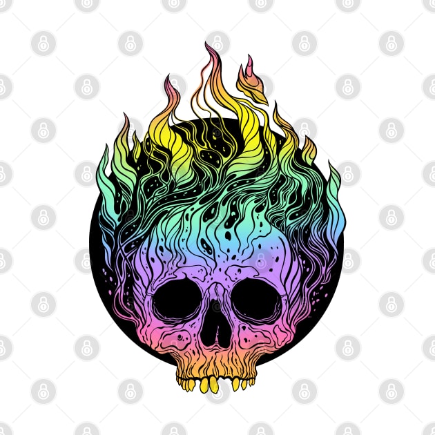 Skull on Fire by OccultOmaStore